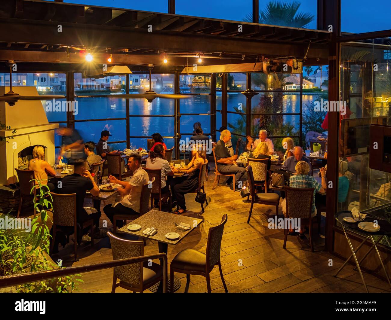 Las Vegas, JUN 5, 2021 - Interior view of the Marche Bacchus restaurant Stock Photo