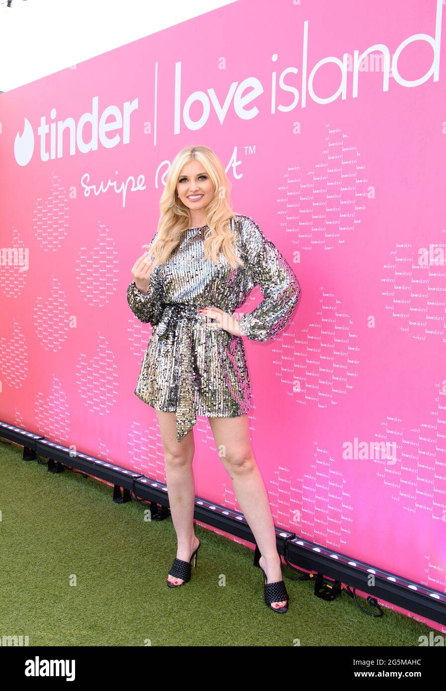 EDITORIAL USE ONLY Amy Hart arrives at Tinder's exclusive screening of Love  Island at Bar Elba, London, as the 2021 series launches tonight. Picture  date: Monday June 28, 2021 Stock Photo - Alamy