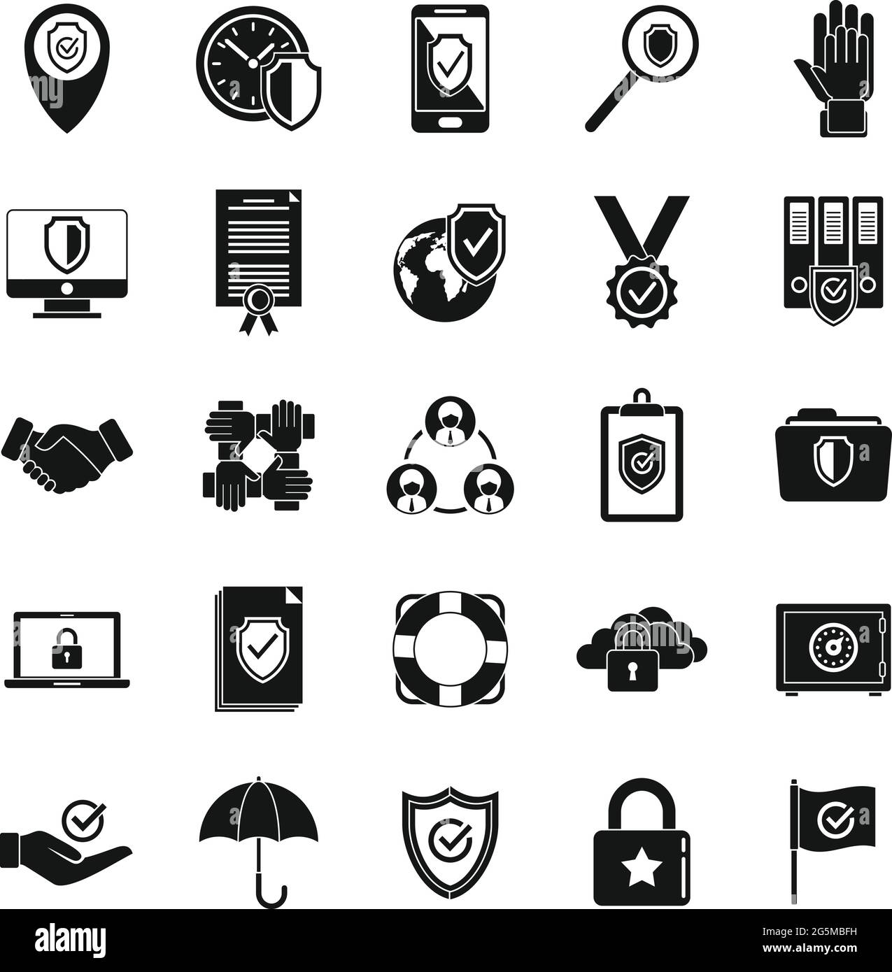 Customer reliability icons set simple vector. Social principles Stock ...