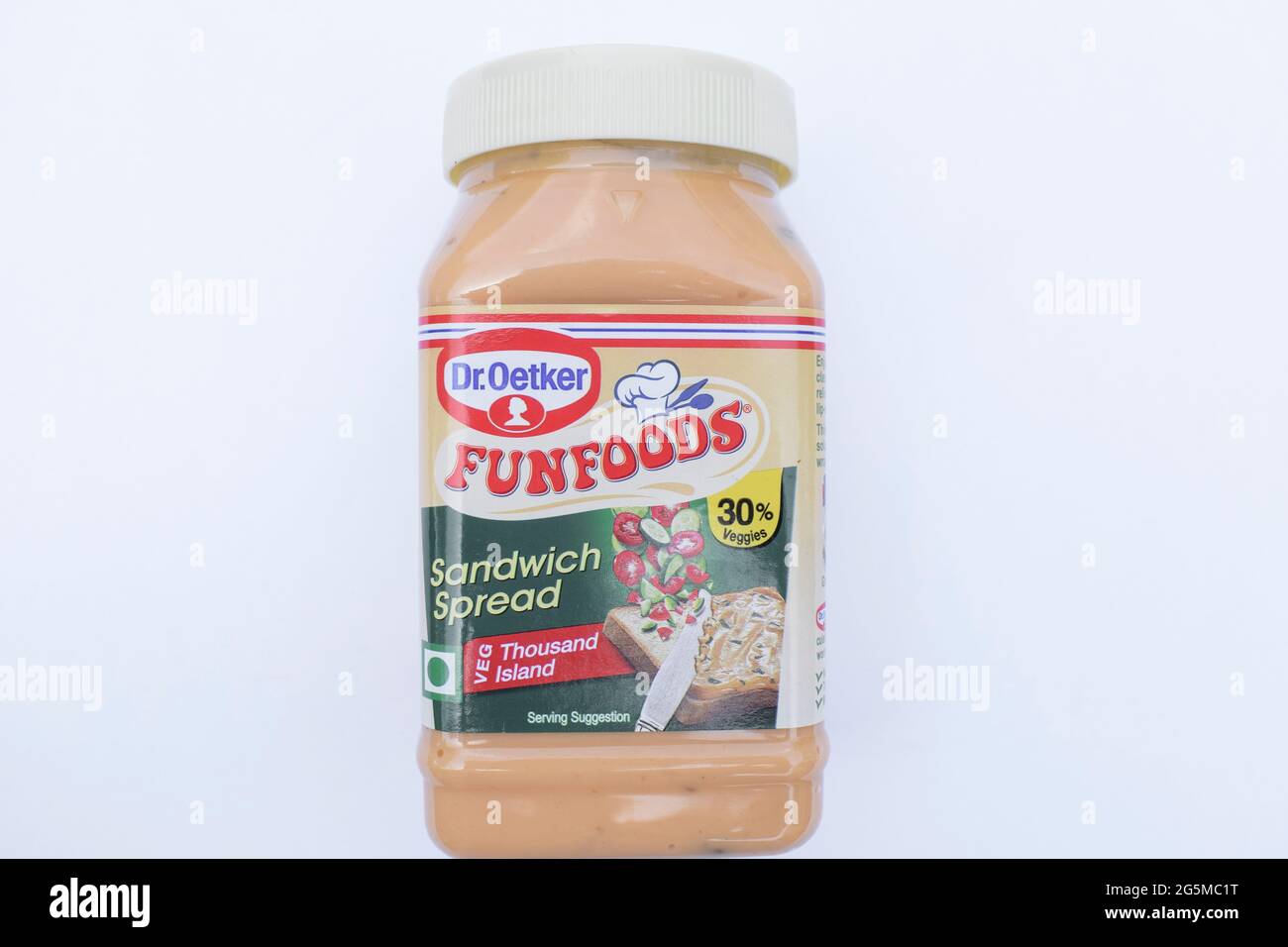 Dr Oetker funfoods mayonnaise bottle product on white background .India
