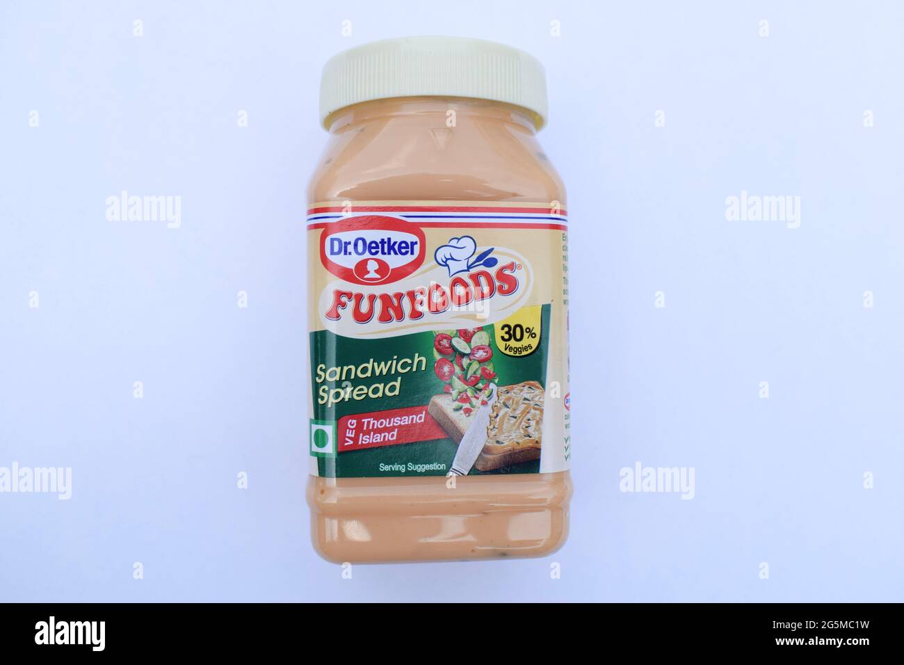 Dr Oetker funfoods mayonnaise bottle product. India, june 2021 Stock