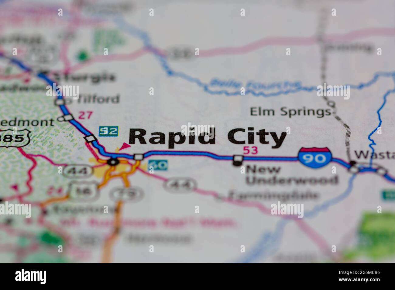 Rapid City South Dakota USA shown on a Geography map or Road map Stock ...