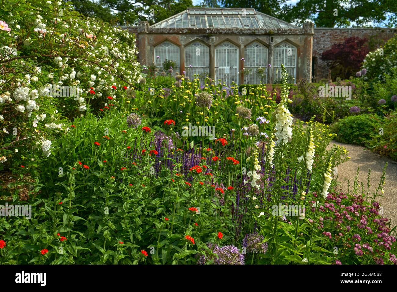 The glass house in the walled garden of Abbotsford House in the
