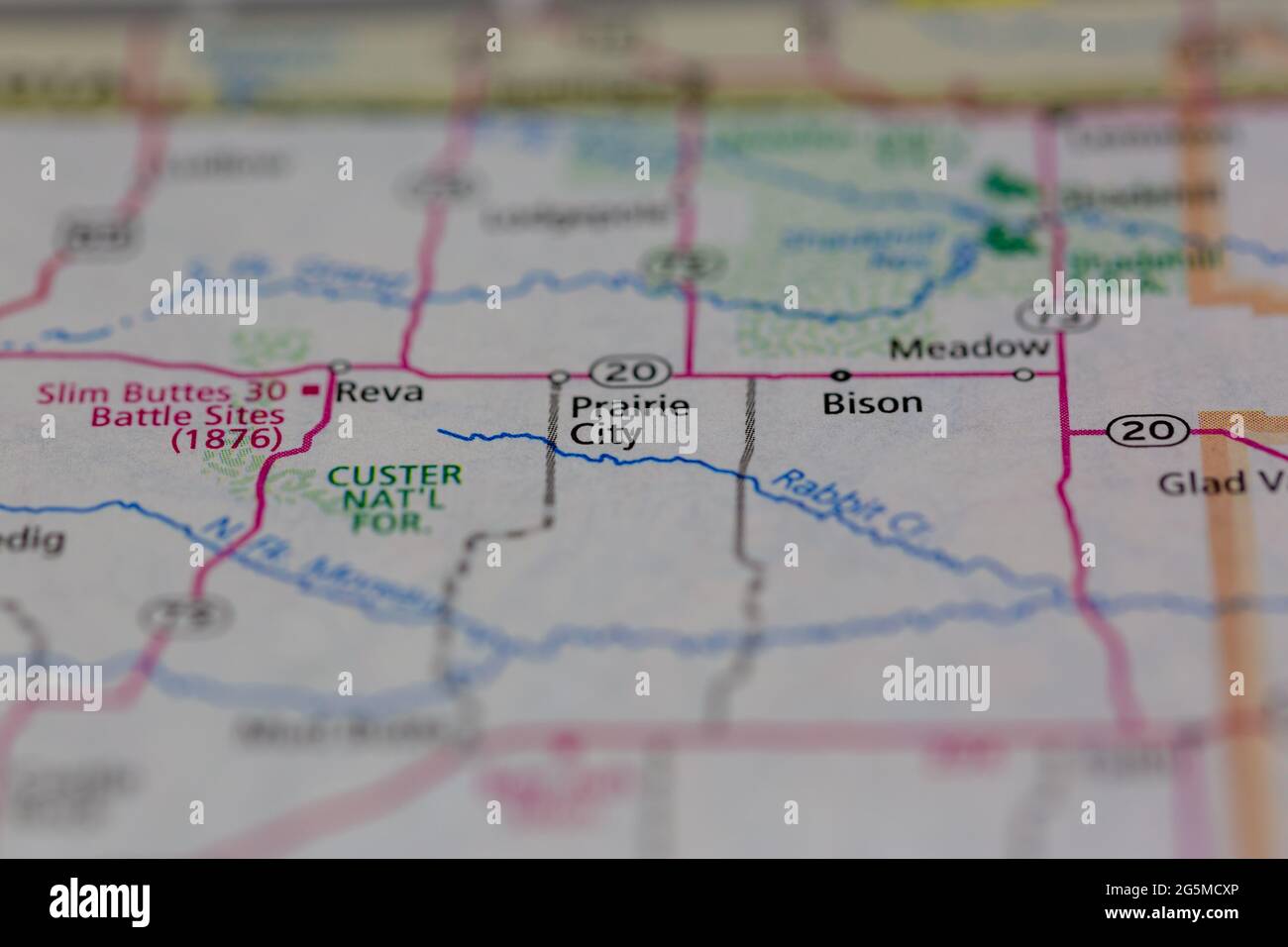 Prairie City South Dakota USA shown - Prairie City South Dakota Usa Shown On A Geography Map Or Road Map 2G5MCXP