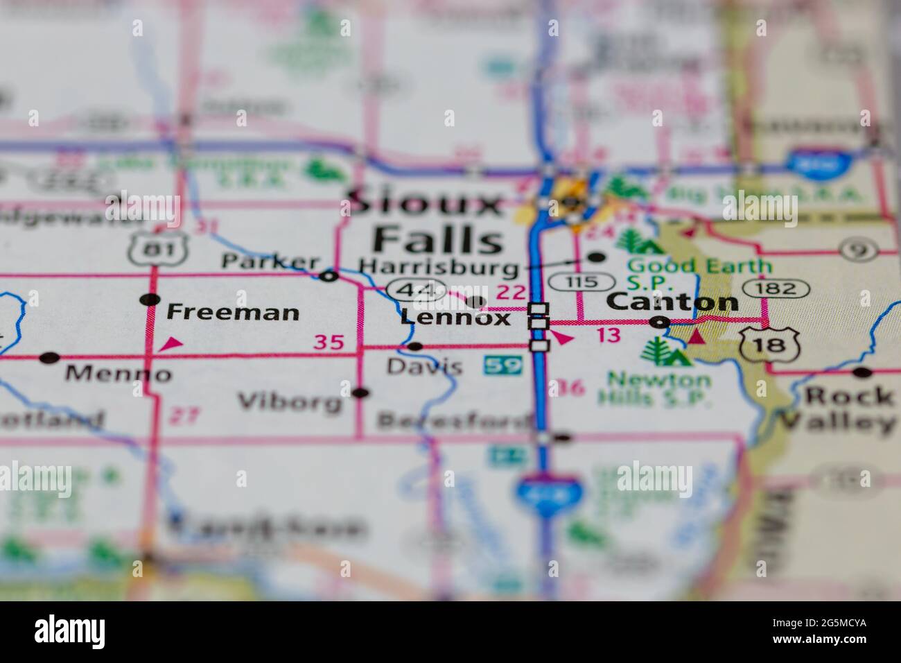 Map of lennox south dakota hires stock photography and images Alamy
