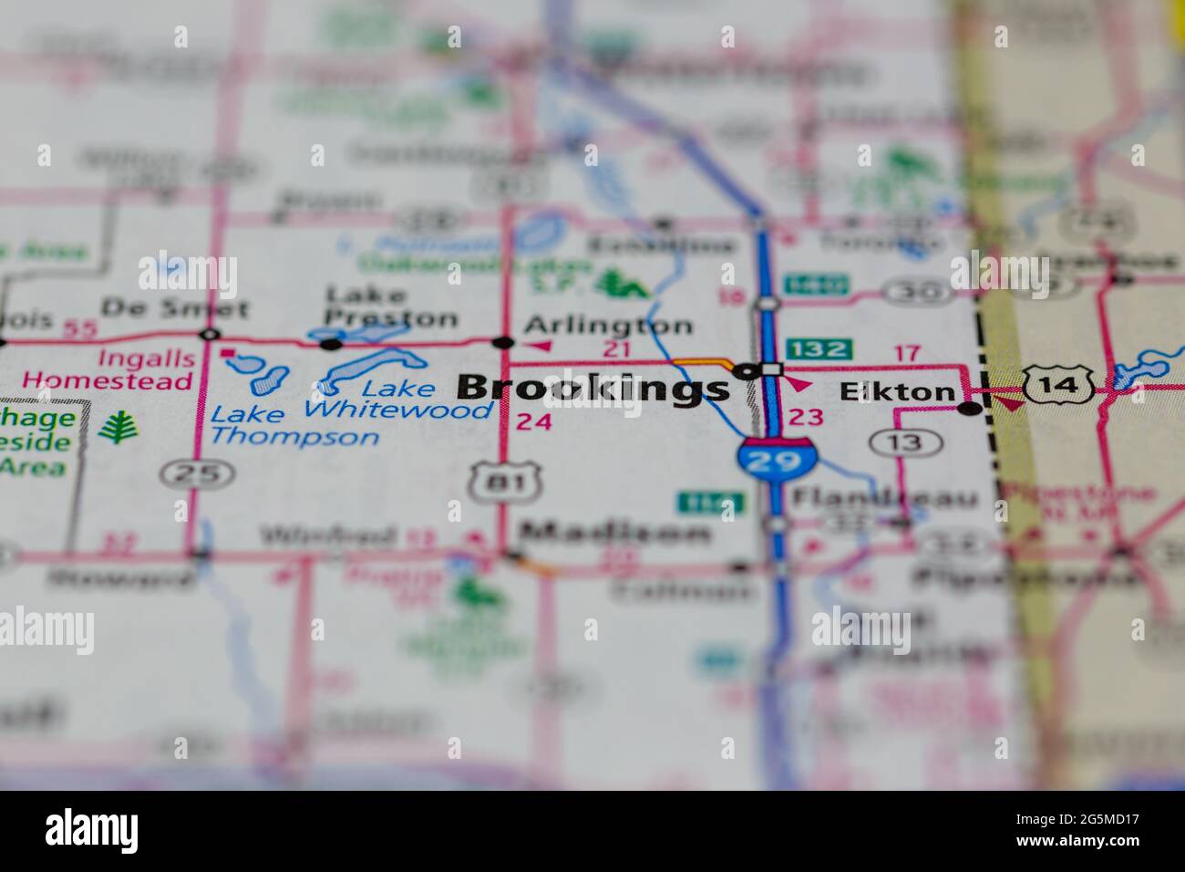 Brookings South Dakota USA shown on a Geography map or Road map Stock ...