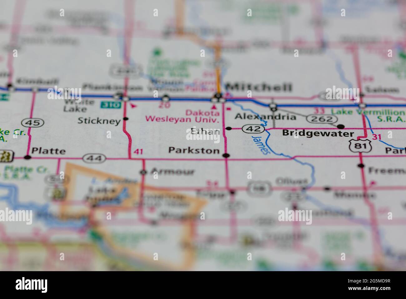 Map of ethan south dakota hires stock photography and images Alamy