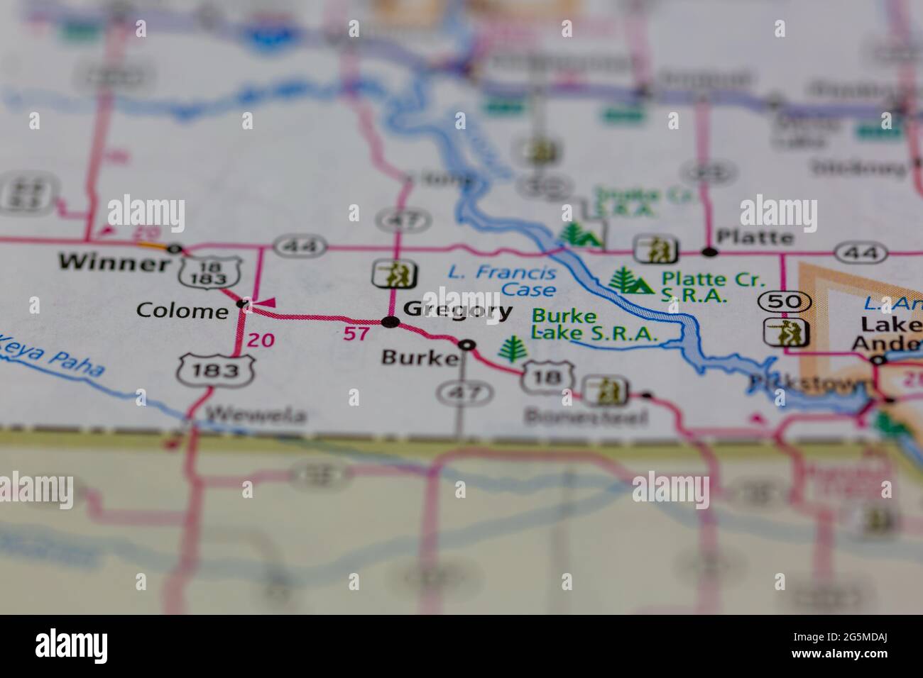 Map of gregory south dakota hires stock photography and images Alamy