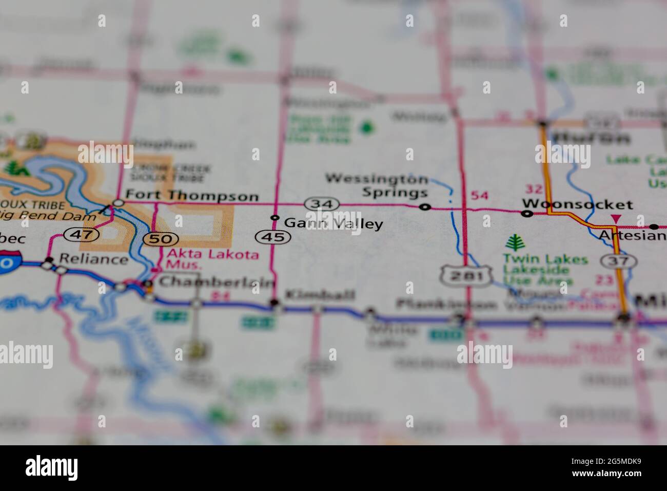 Gann valley south dakota map hi-res stock photography and images - Alamy