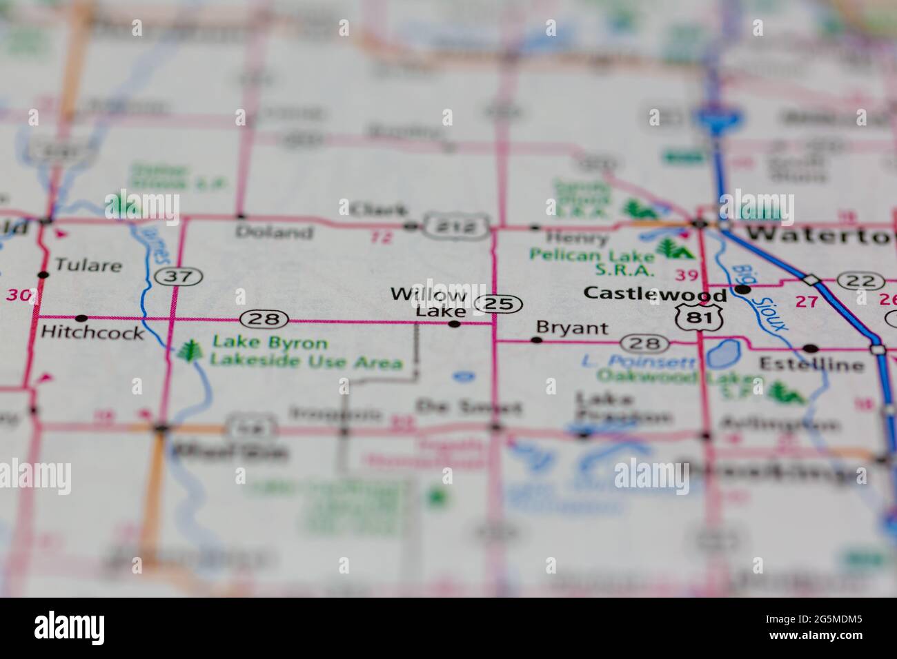 Willow Lake South Dakota USA shown on a Geography map or Road map Stock Photo Alamy