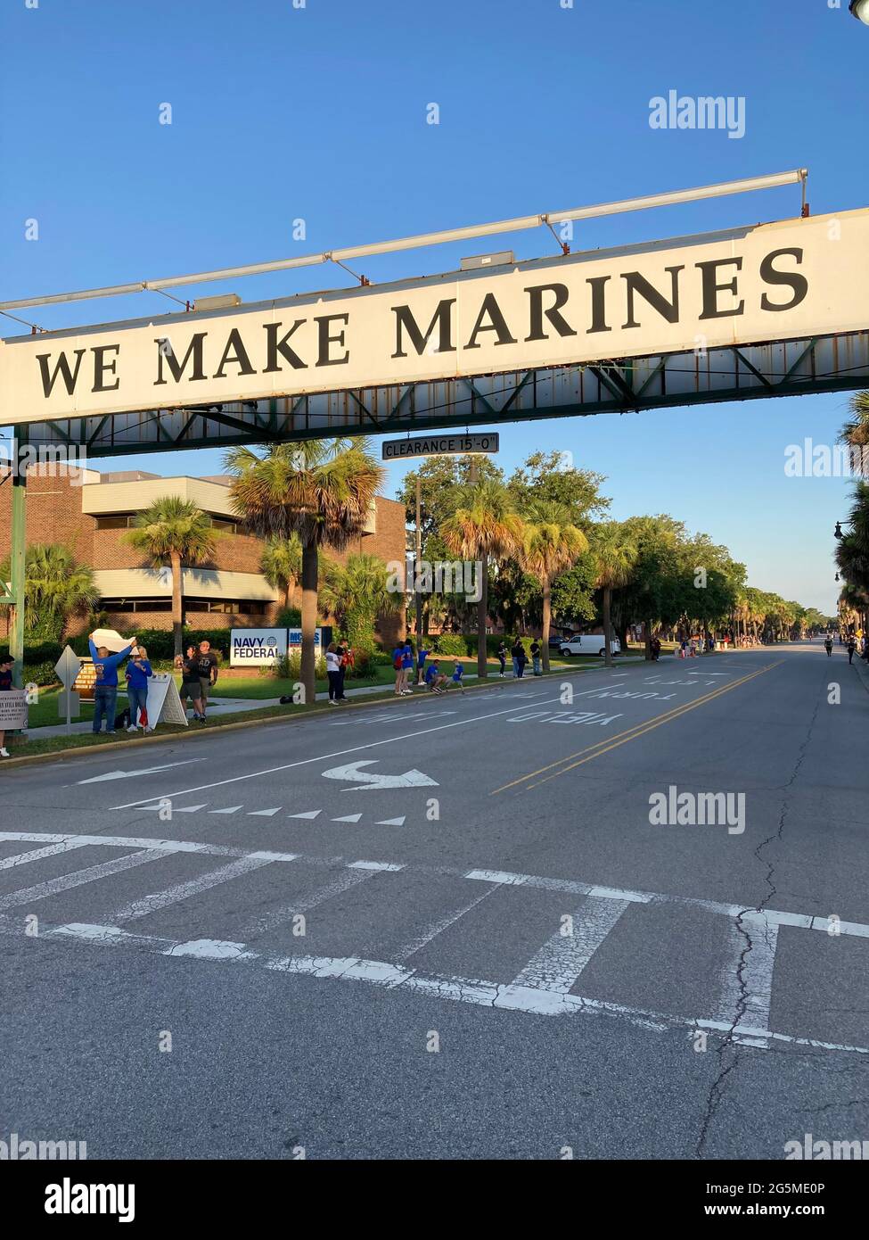 US Marine Corps, training facility, Parris Island South Carolina Stock 