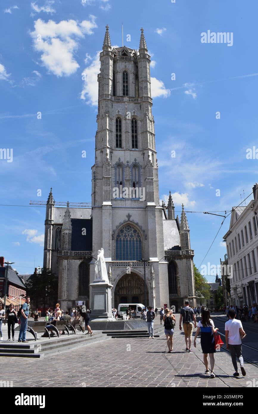 Saint Bavo's Cathedral in Ghent, Belgium. Stock Photo