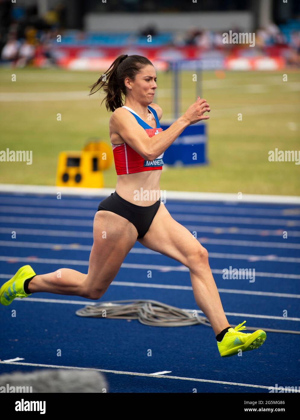 MANCHESTER - ENGLAND 25/27 JUN 21: Alice Hopkins competing in the long ...
