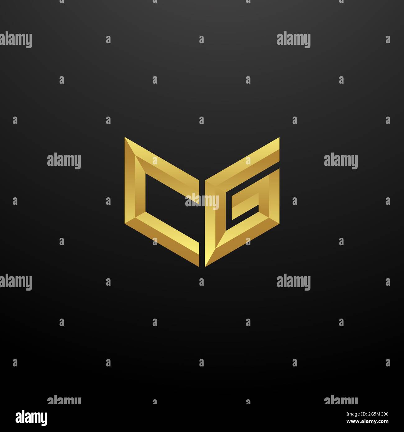CG Logo Monogram Letter Initials Design Template with Gold and Black ...