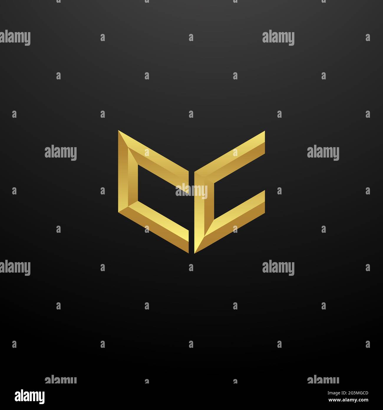 Cc Logo Monogram Letter Initials Design Template With Gold And Black