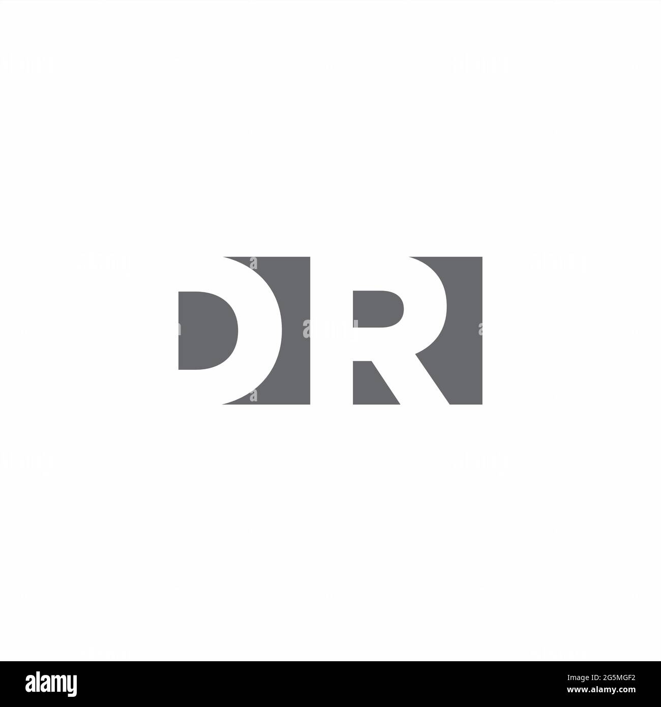 DR Logo monogram with negative space style design template isolated on white background Stock Vector