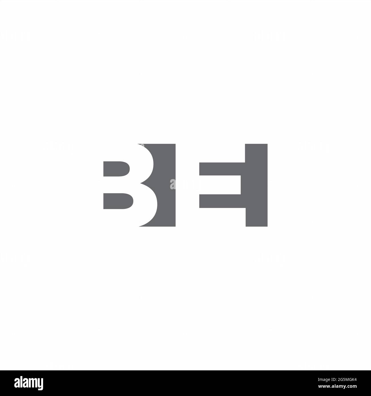 BE Logo monogram with negative space style design template isolated on white background Stock Vector