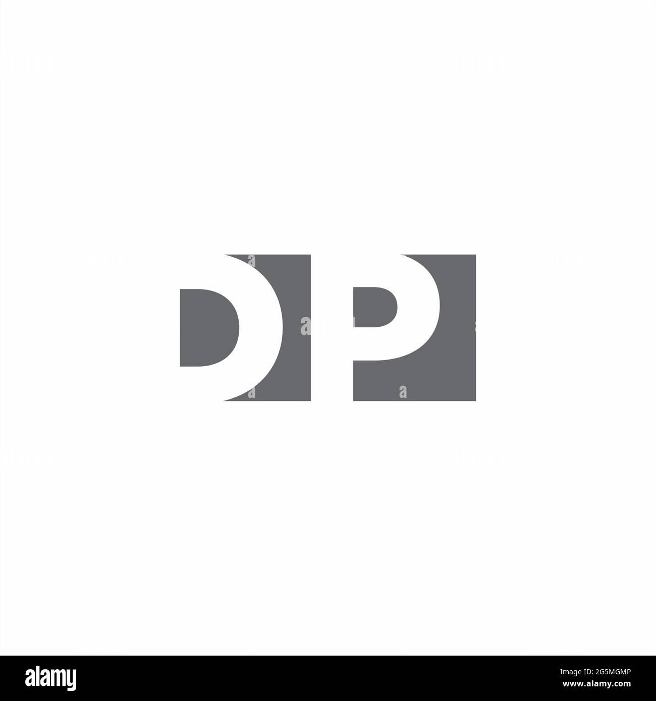 DP Logo monogram with negative space style design template isolated on white background Stock Vector