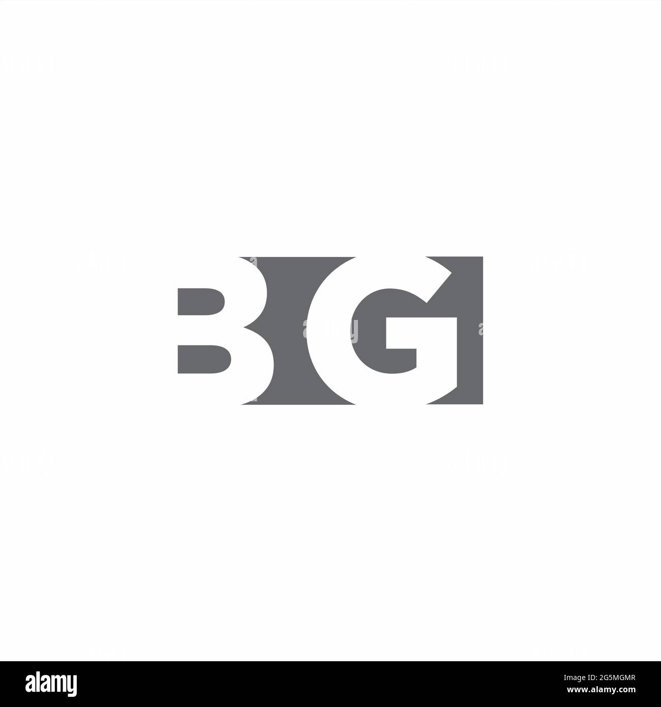 BG Logo monogram with negative space style design template isolated on ...