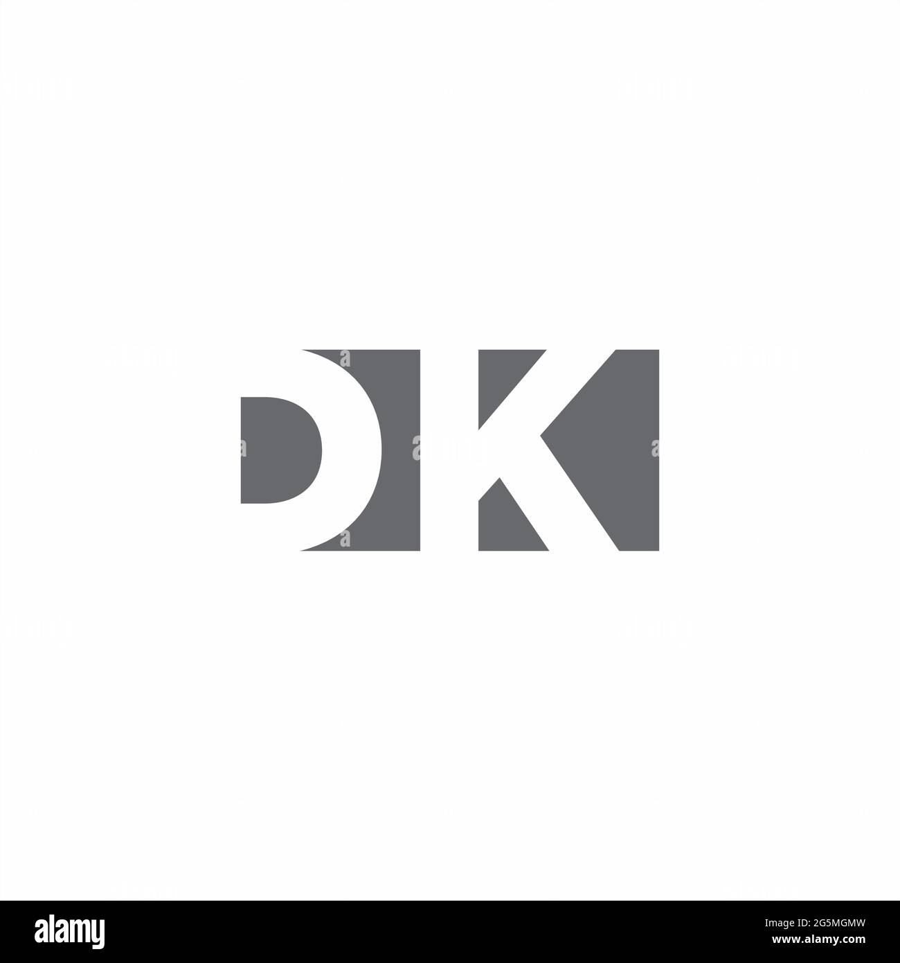DK Logo monogram with negative space style design template isolated on white background Stock Vector