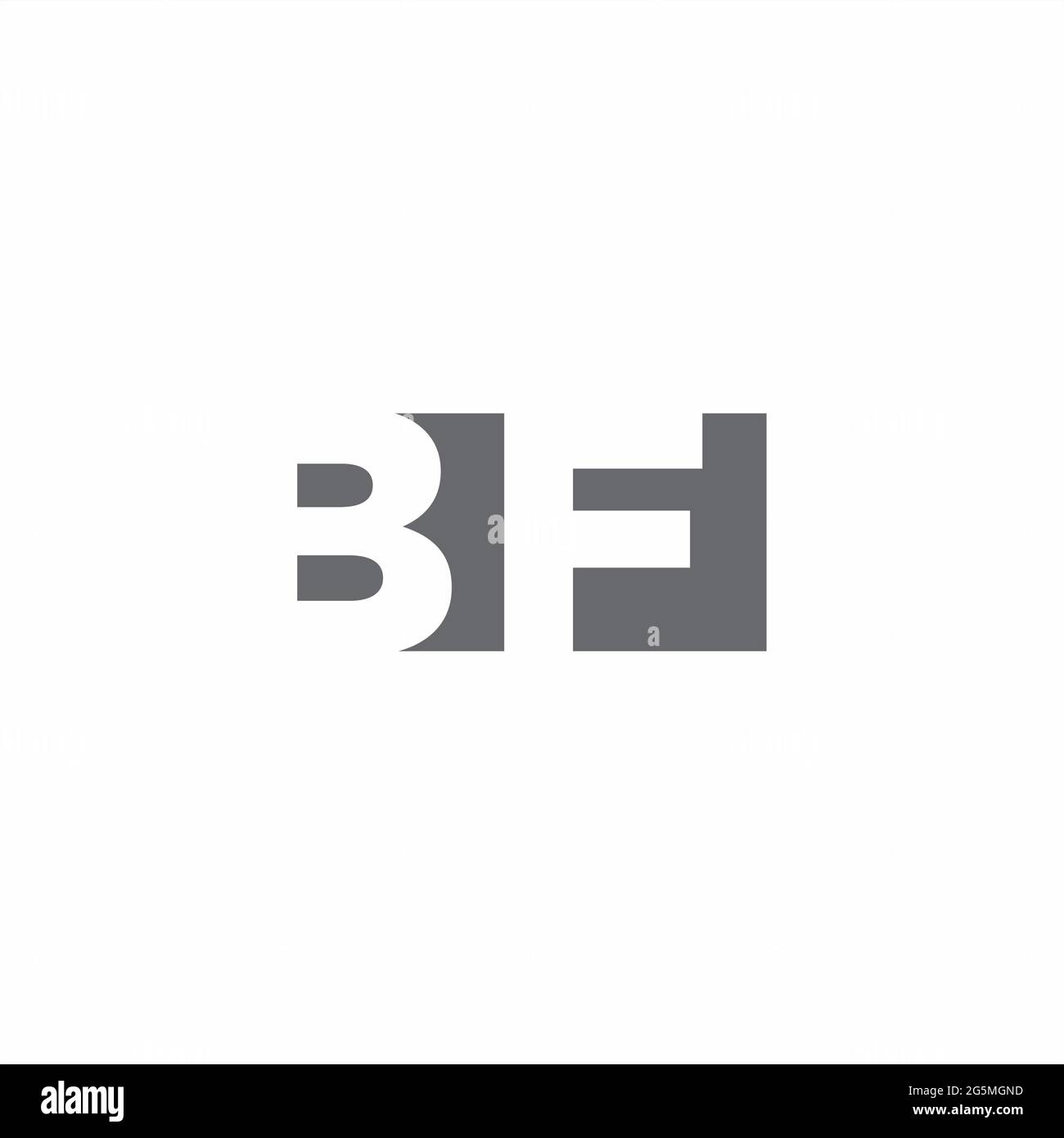BF Logo monogram with negative space style design template isolated on white background Stock Vector