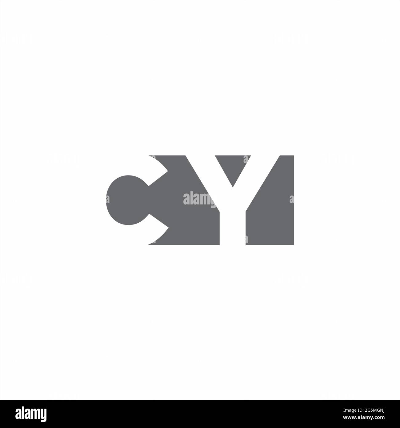CY Logo monogram with negative space style design template isolated on white background Stock Vector