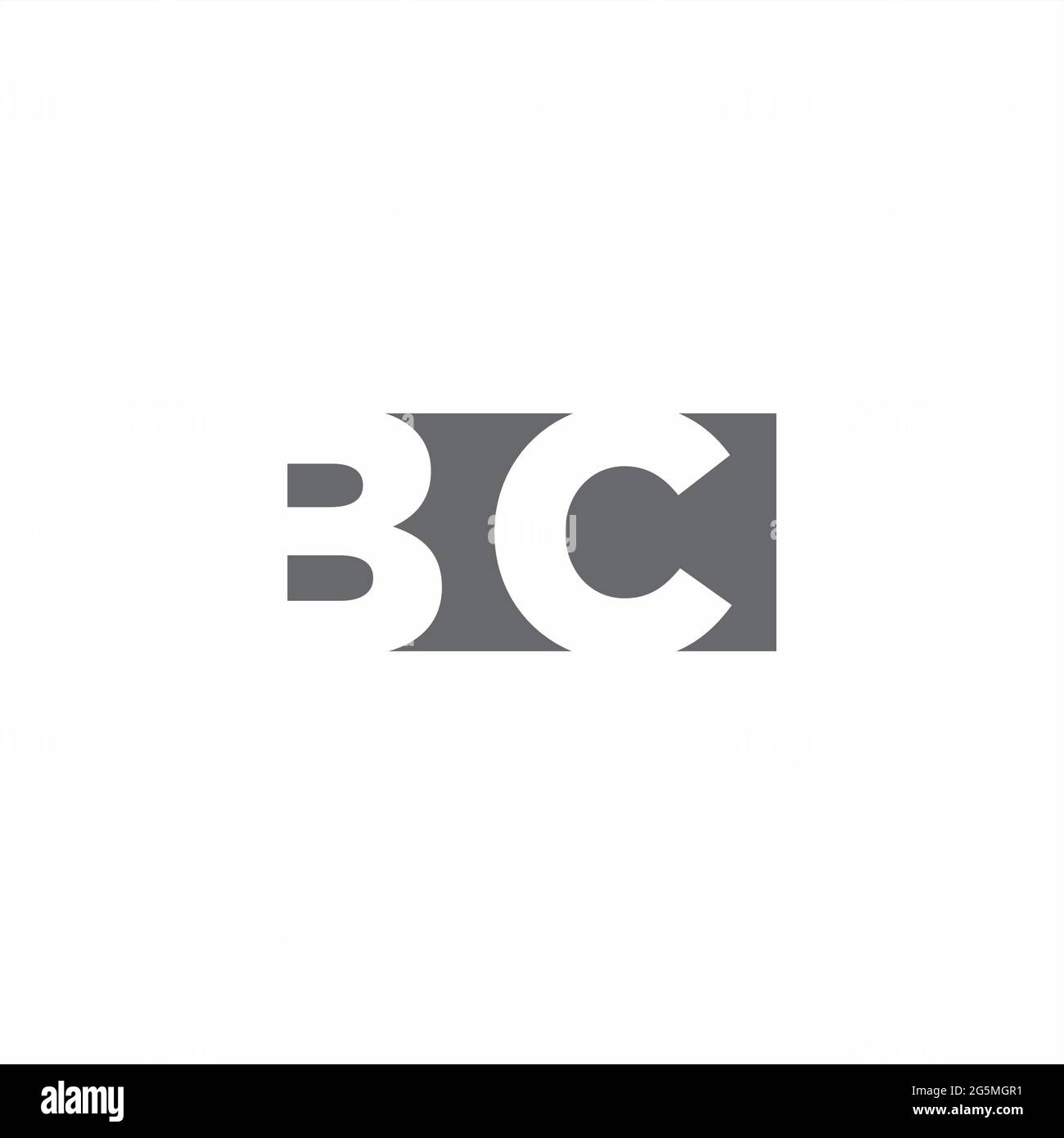 BC Logo monogram with negative space style design template isolated on white background Stock Vector