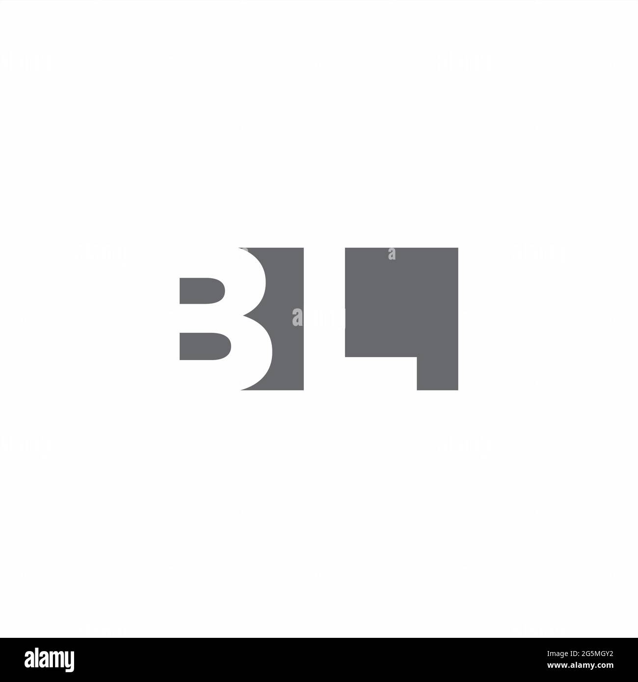 BL Logo monogram with negative space style design template isolated on white background Stock Vector