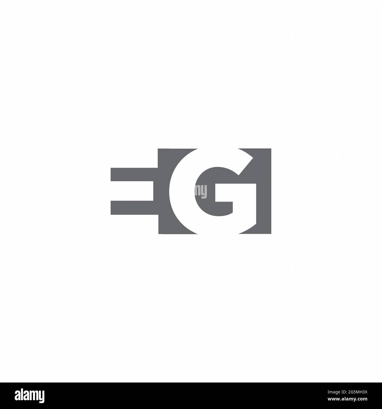 EG Logo monogram with negative space style design template isolated on white background Stock Vector