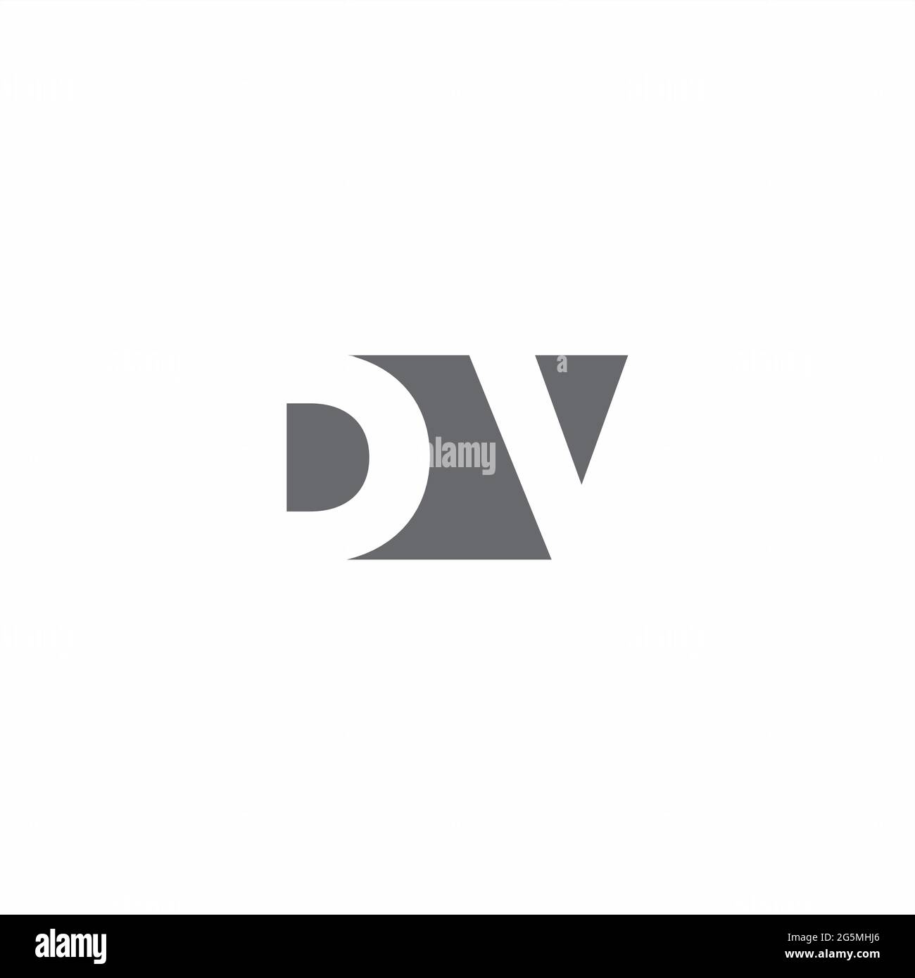 DV Logo monogram with negative space style design template isolated on