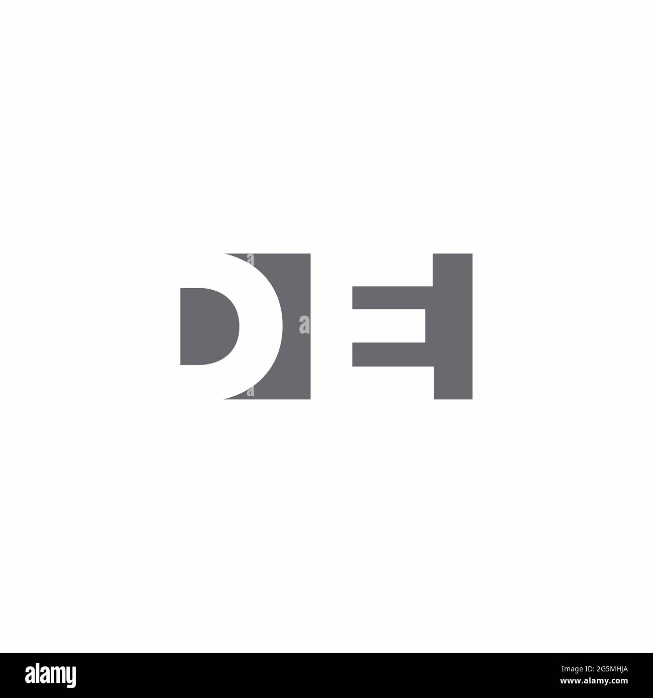 DE Logo monogram with negative space style design template isolated on white background Stock Vector