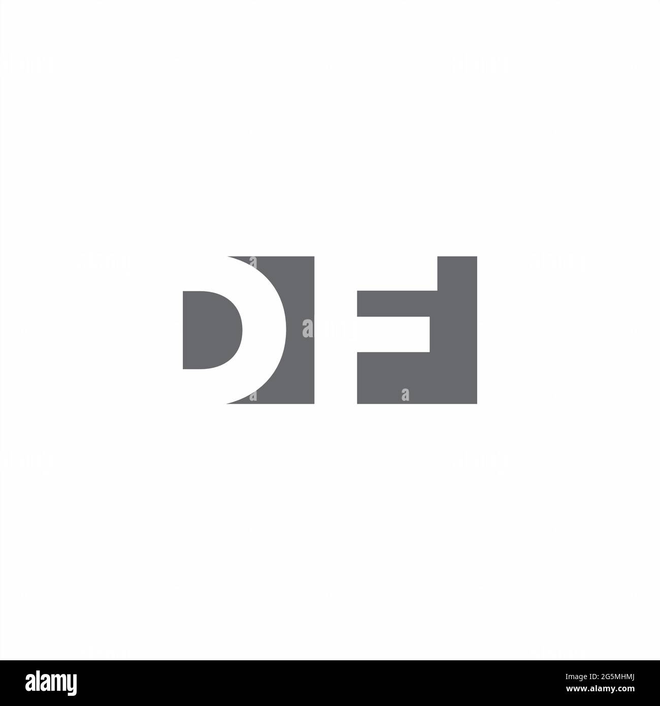 DF Logo monogram with negative space style design template isolated on white background Stock Vector