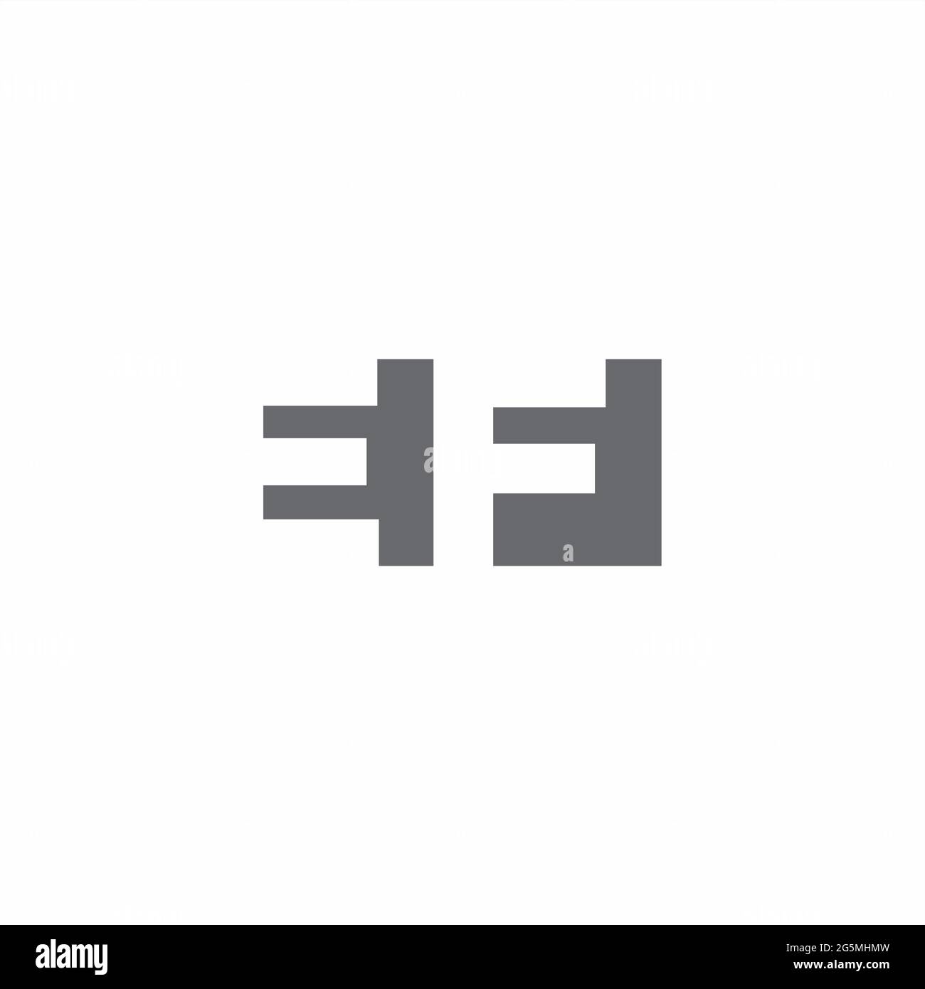 EF Logo monogram with negative space style design template isolated on white background Stock Vector