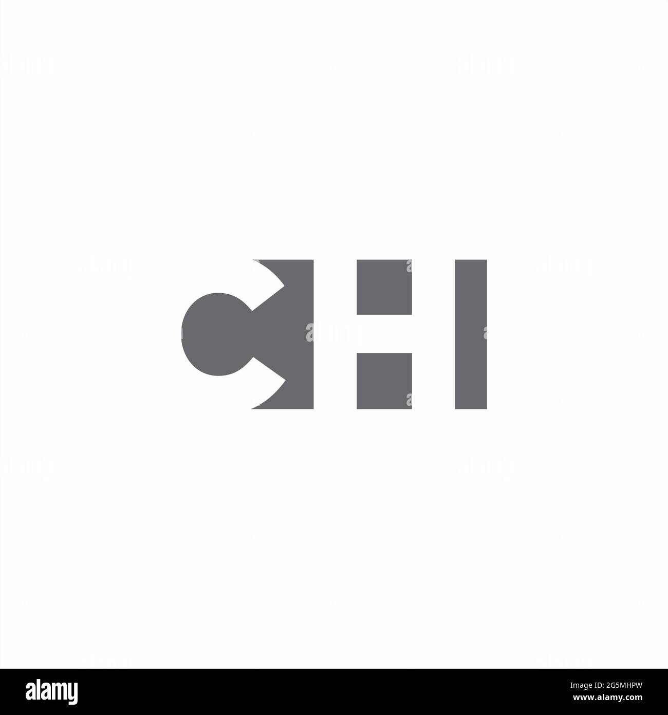 CH Logo monogram with negative space style design template isolated on white background Stock Vector