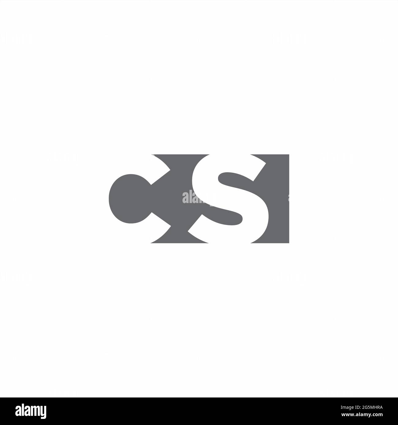 CS Logo monogram with negative space style design template isolated on white background Stock Vector