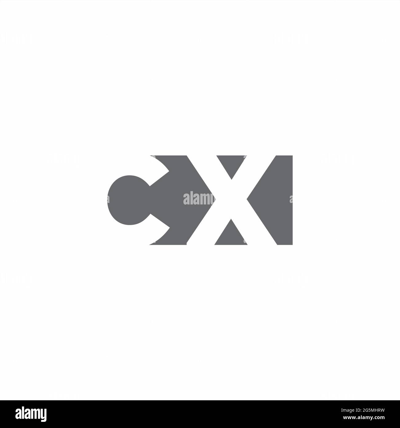 CX Logo monogram with negative space style design template isolated on white background Stock Vector