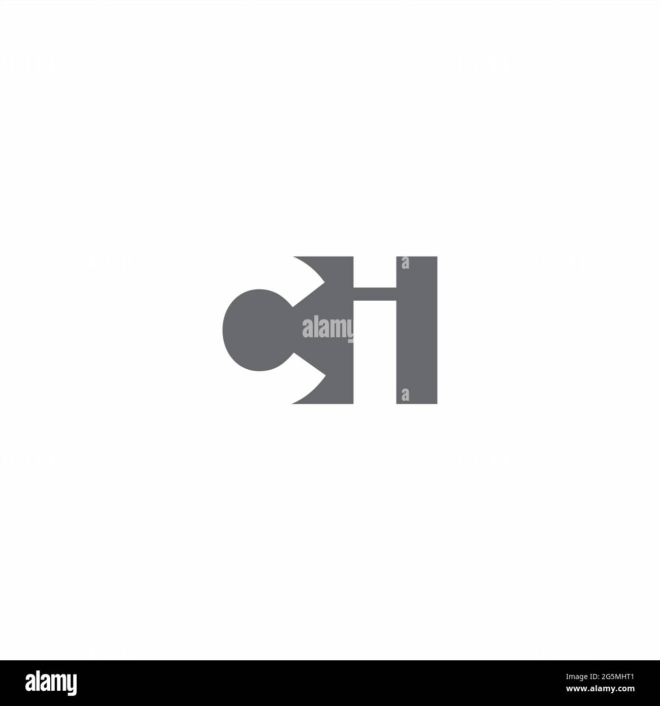 CI Logo monogram with negative space style design template isolated on white background Stock Vector
