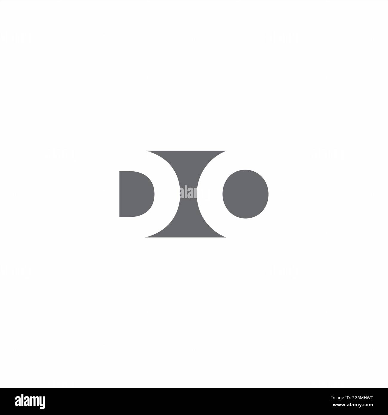 DO Logo monogram with negative space style design template isolated on white background Stock Vector