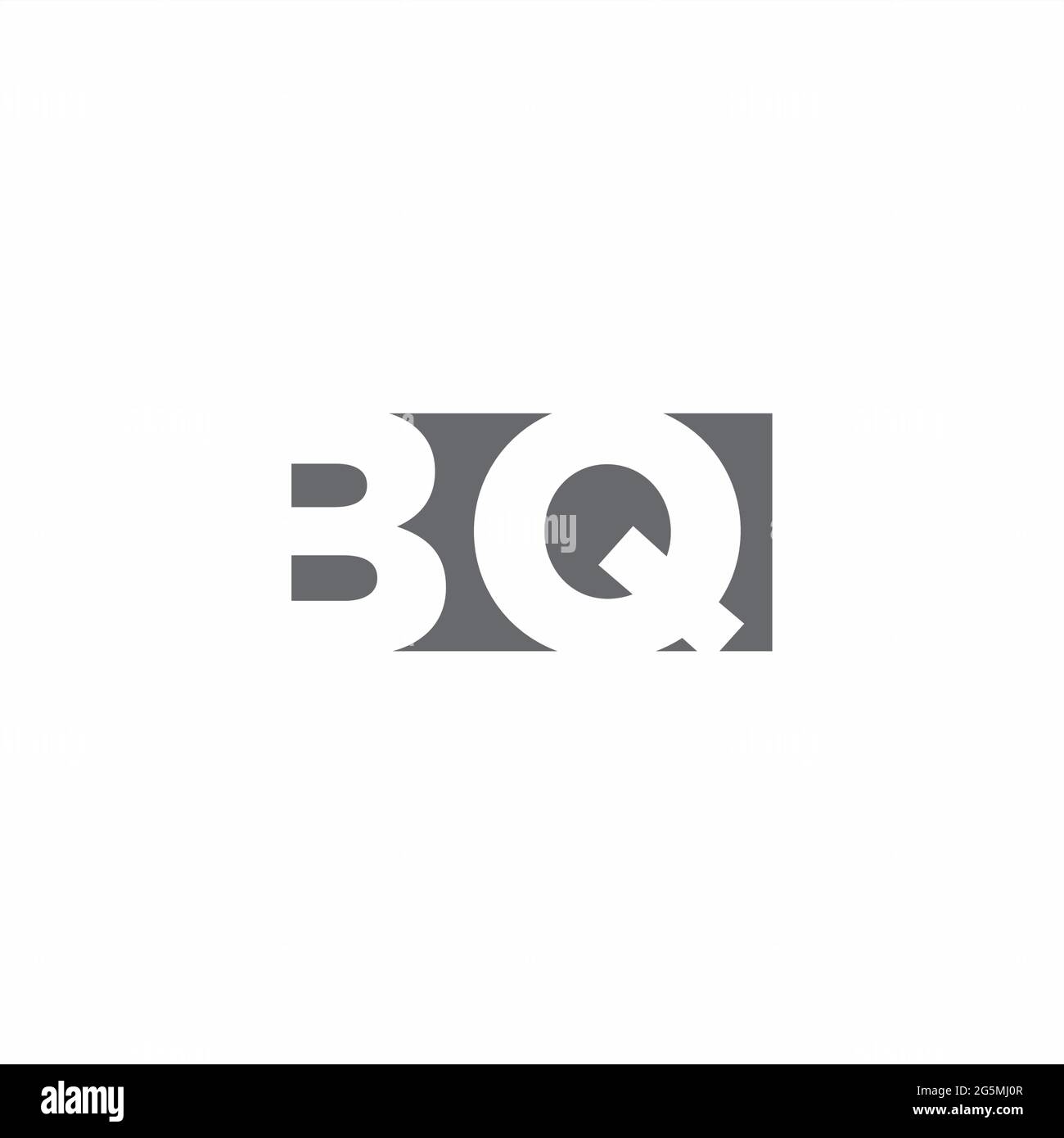 BQ Logo monogram with negative space style design template isolated on white background Stock Vector