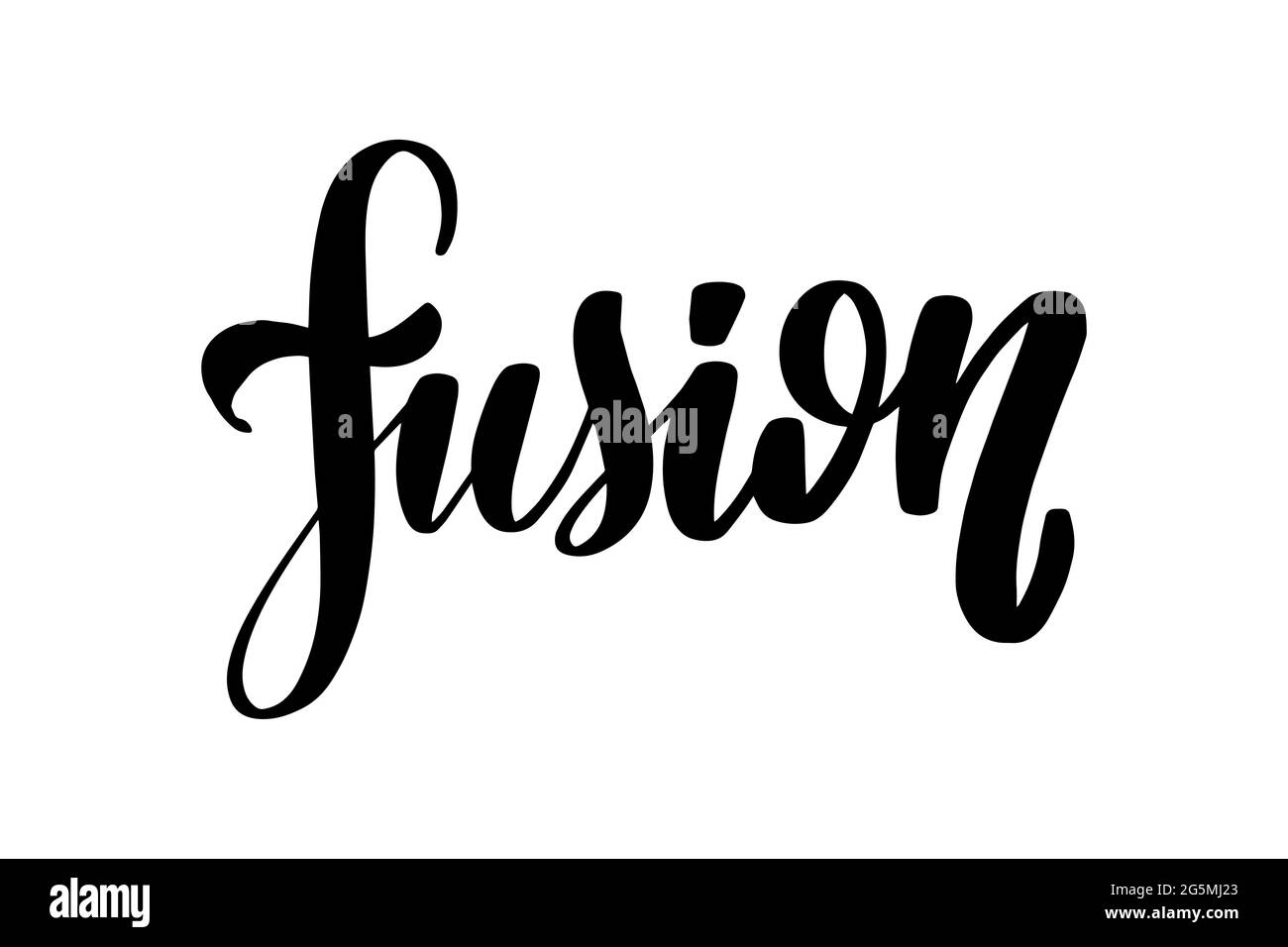 Fusion lettering. Handwritten stock lettering typography. Calligraphy Stock Vector