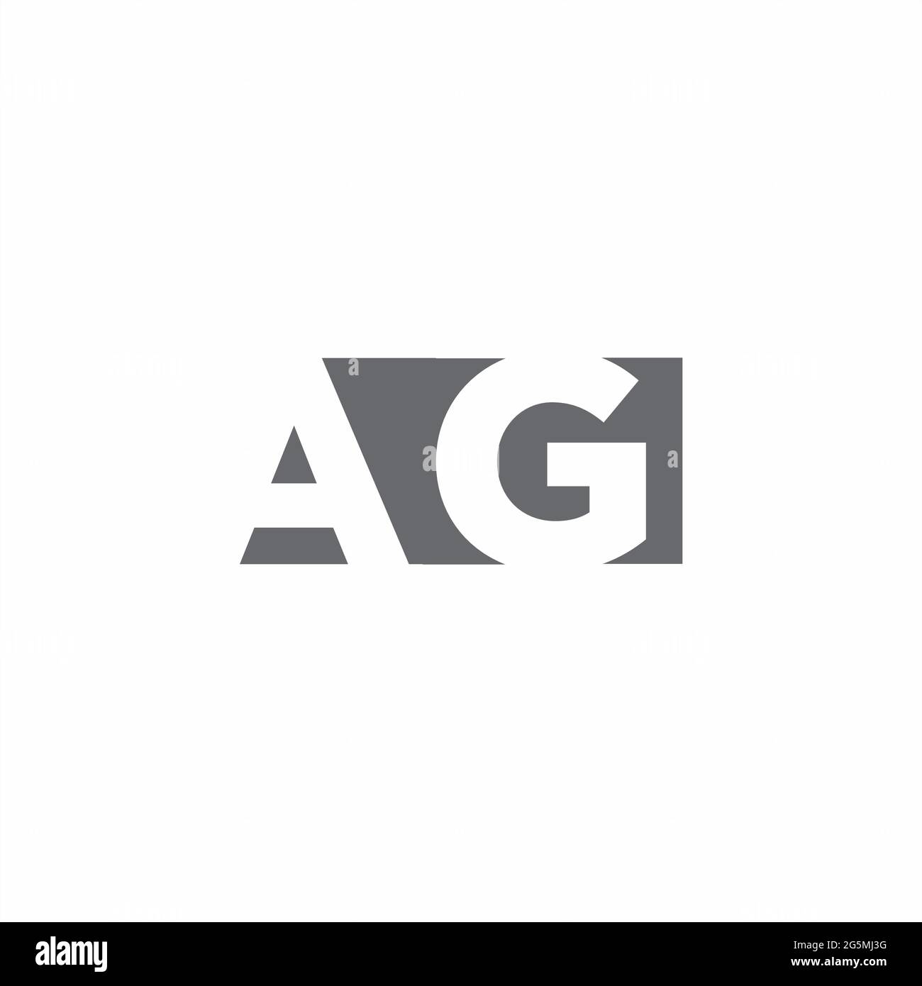 AG Logo monogram with negative space style design template isolated on white background Stock Vector