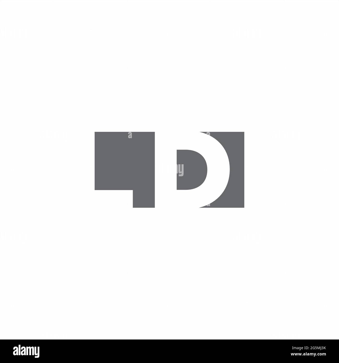 LD Logo monogram with negative space style design template isolated on ...