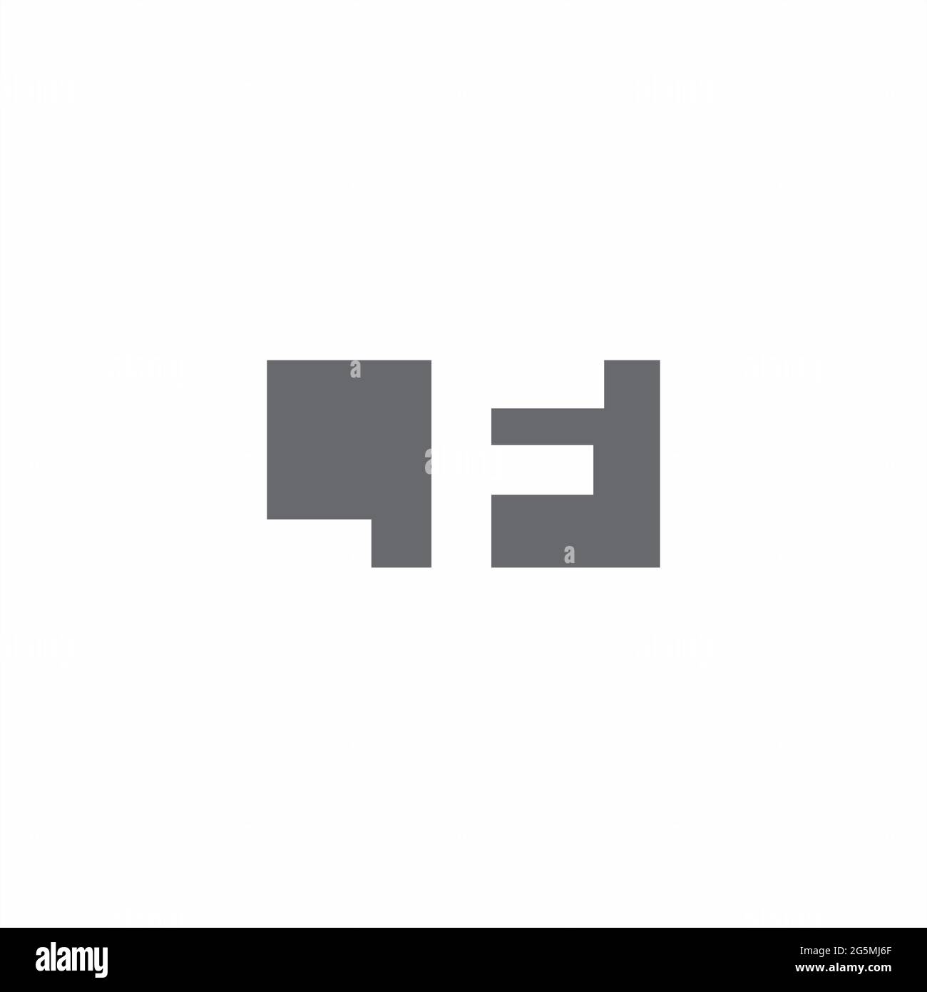 LF Logo monogram with negative space style design template isolated on white background Stock Vector