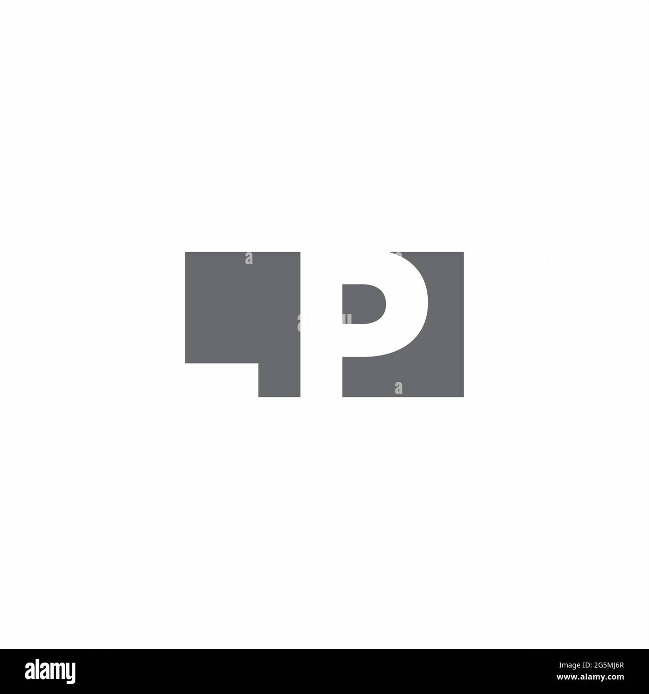 LP Logo monogram with negative space style design template isolated on white background Stock Vector