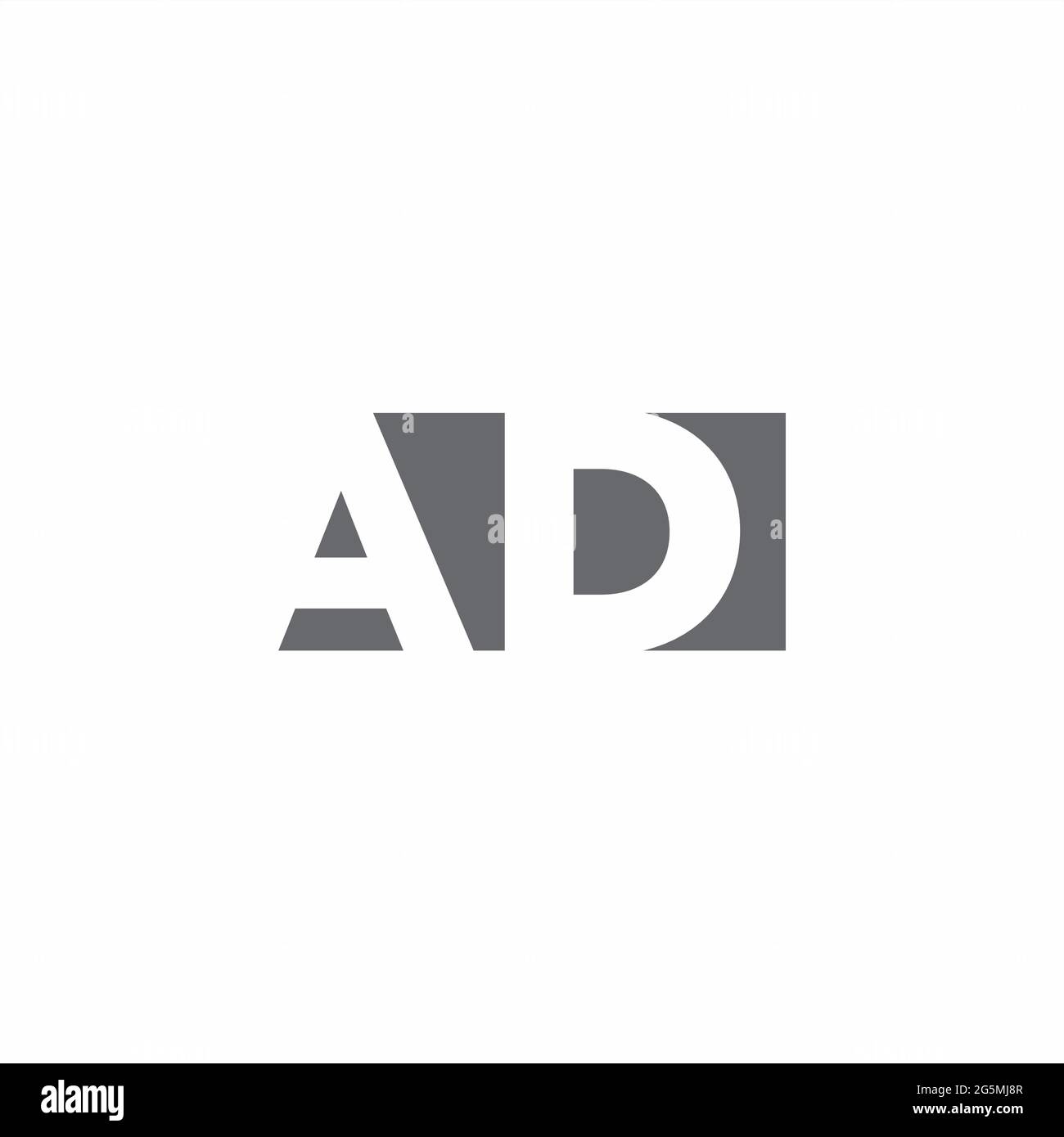 AD Logo monogram with negative space style design template isolated on white background Stock Vector