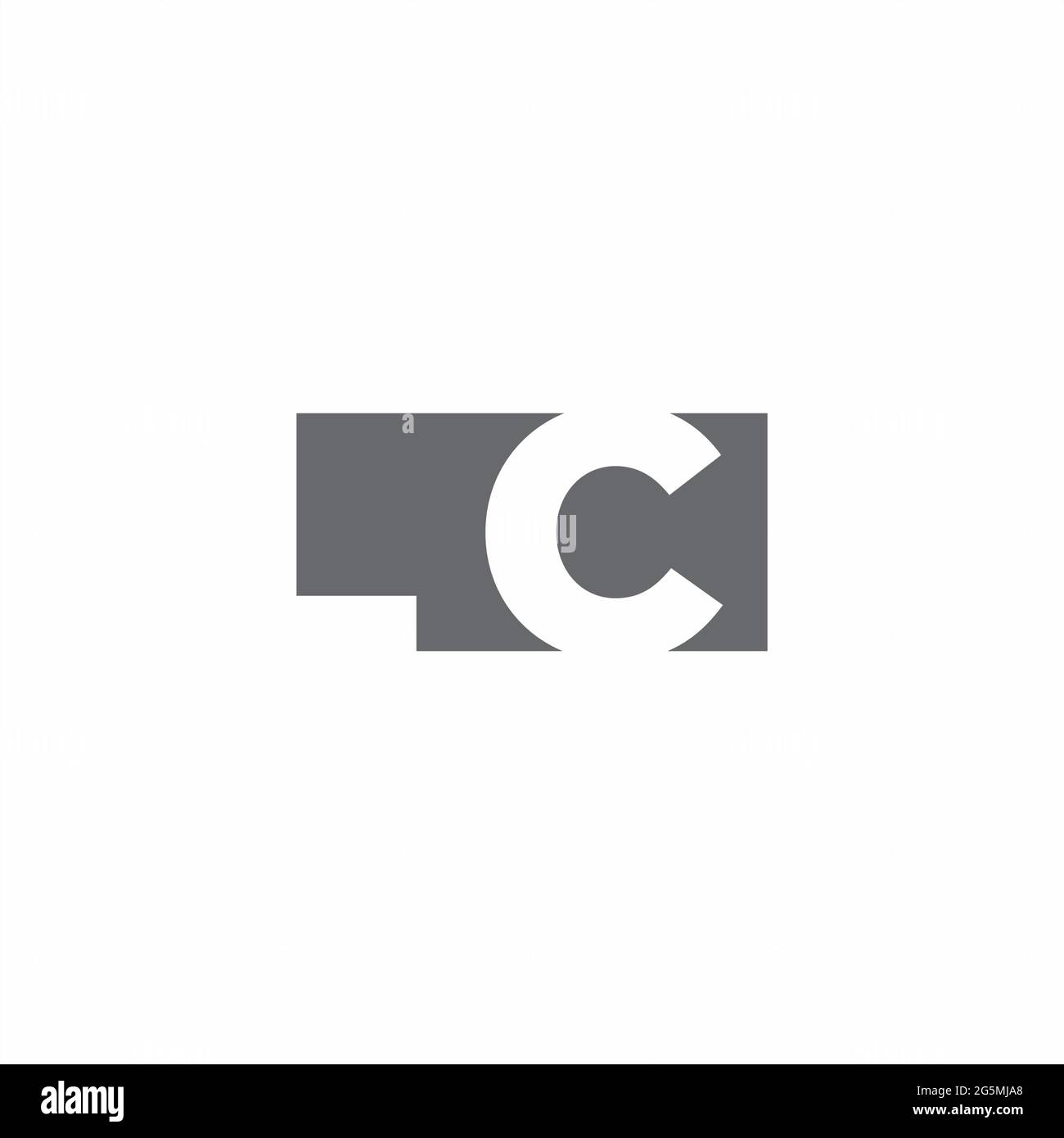 LC Logo monogram with negative space style design template isolated on white background Stock Vector