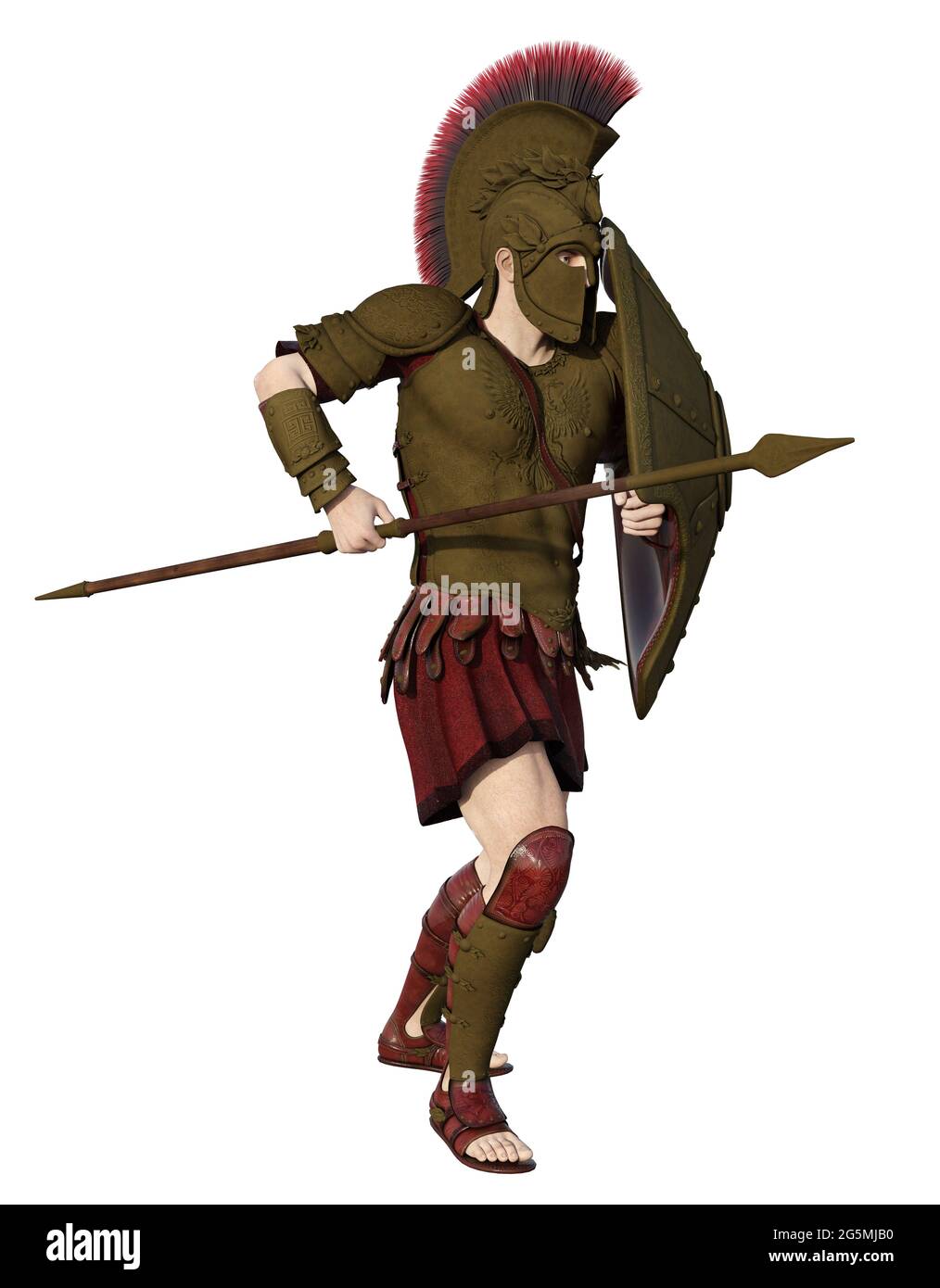 Spartan warrior from ancient Greece isolated on white background Stock  Photo - Alamy