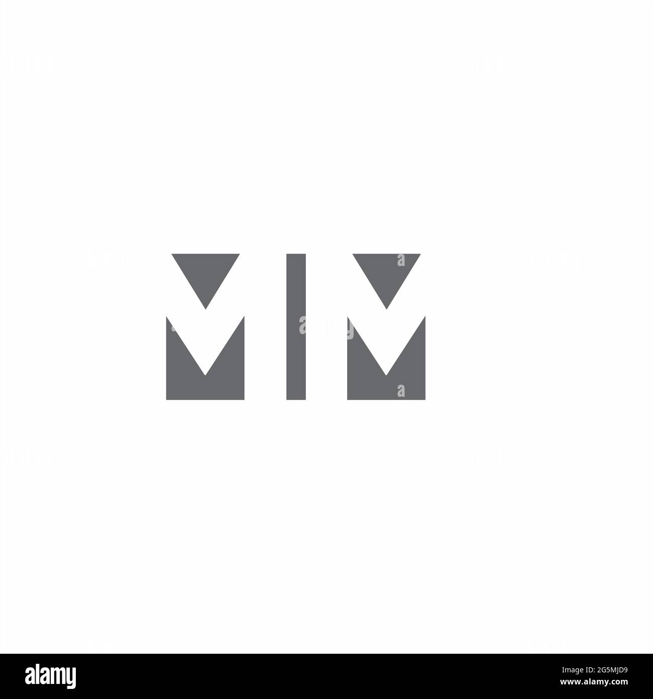 MM Logo monogram with negative space style design template