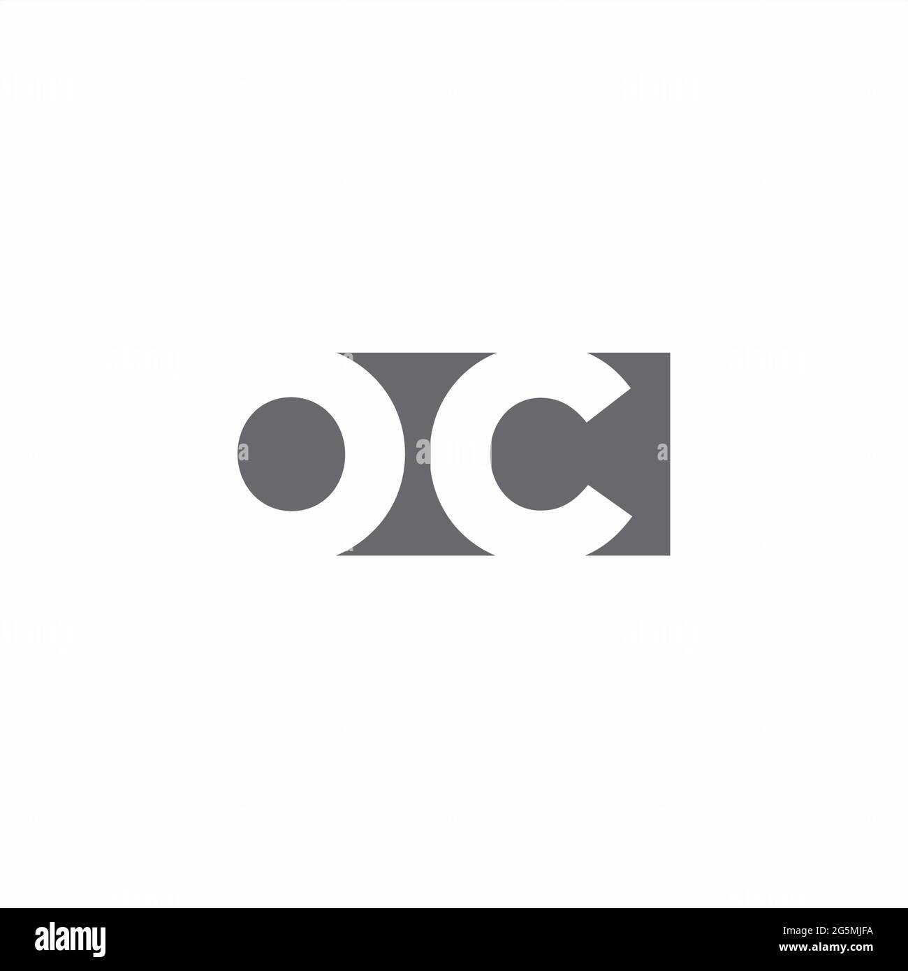 OC Logo monogram with negative space style design template isolated on white background Stock Vector