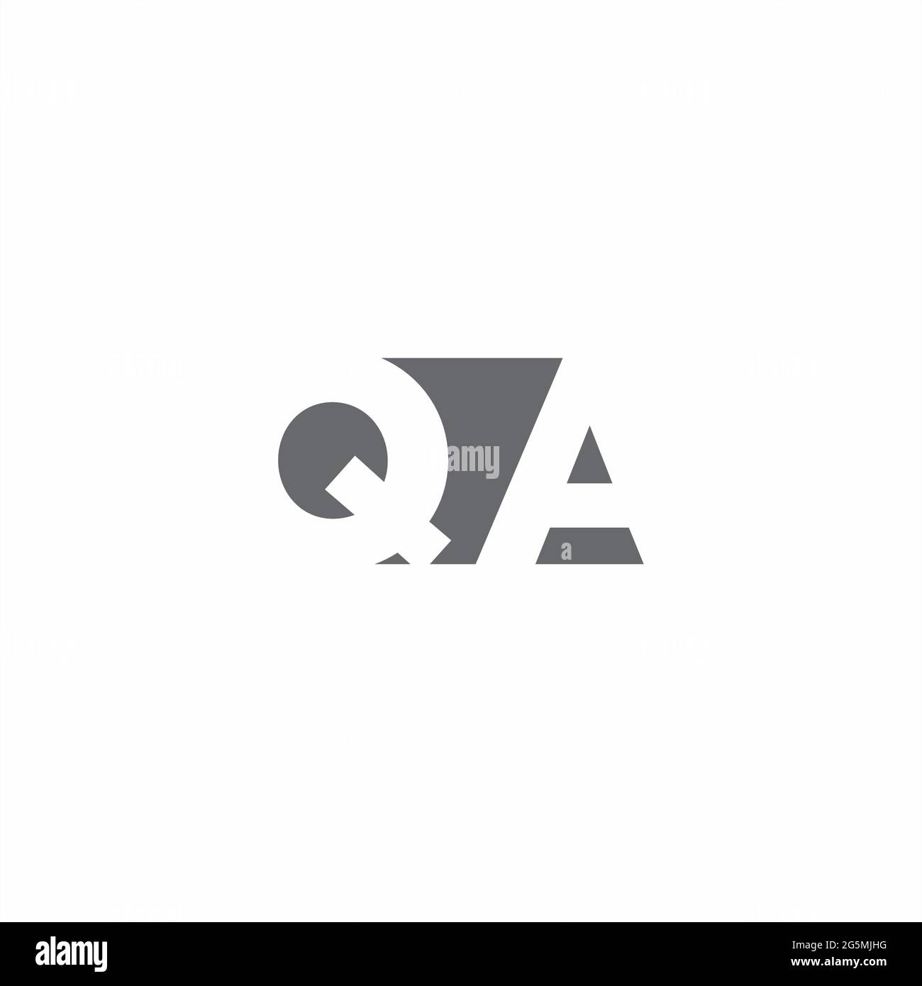 QA Logo monogram with negative space style design template isolated on